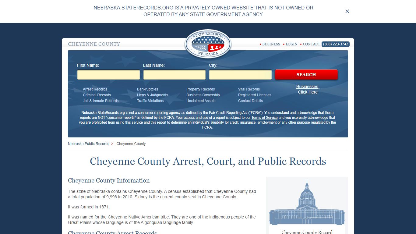 Cheyenne County Arrest, Court, and Public Records