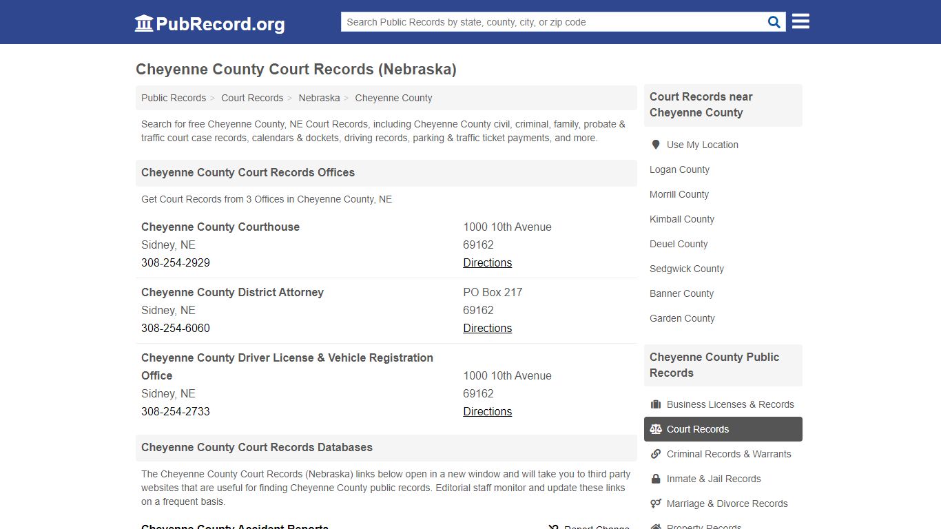 Free Cheyenne County Court Records (Nebraska Court Records)