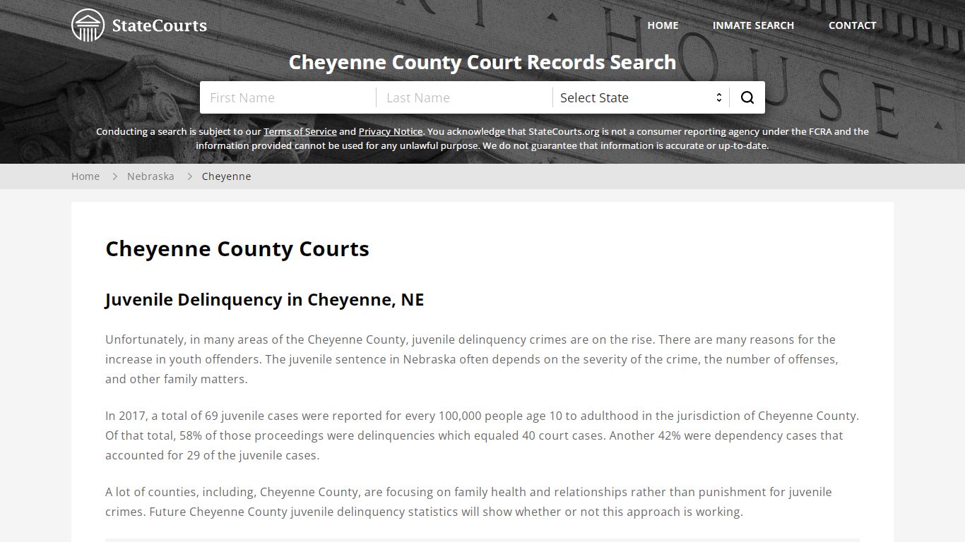 Cheyenne County, NE Courts - Records & Cases - StateCourts