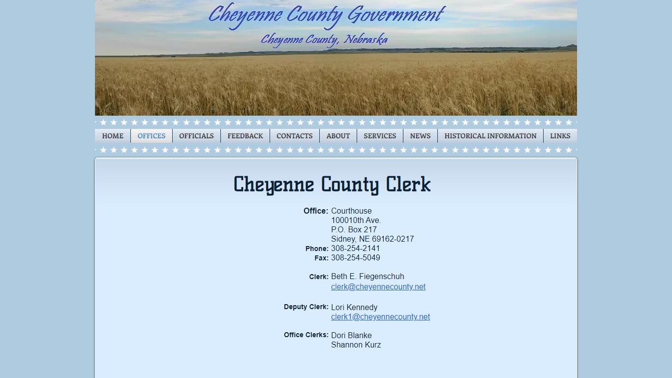 Clerk | cheyennecountyne